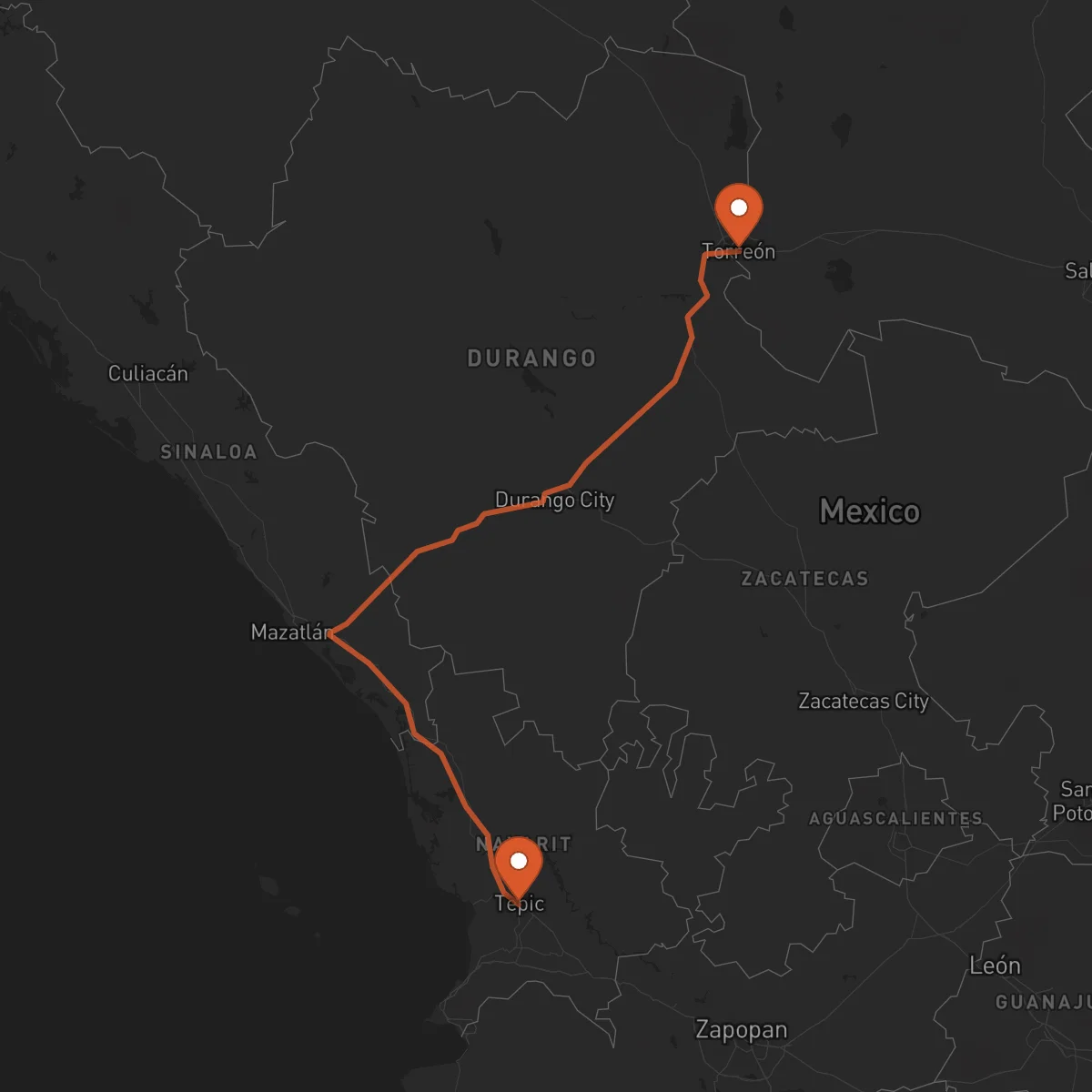 Ruta Tepic - Torreón
