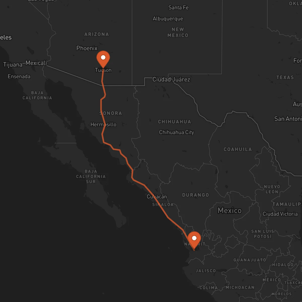 Ruta Tucson - Tepic