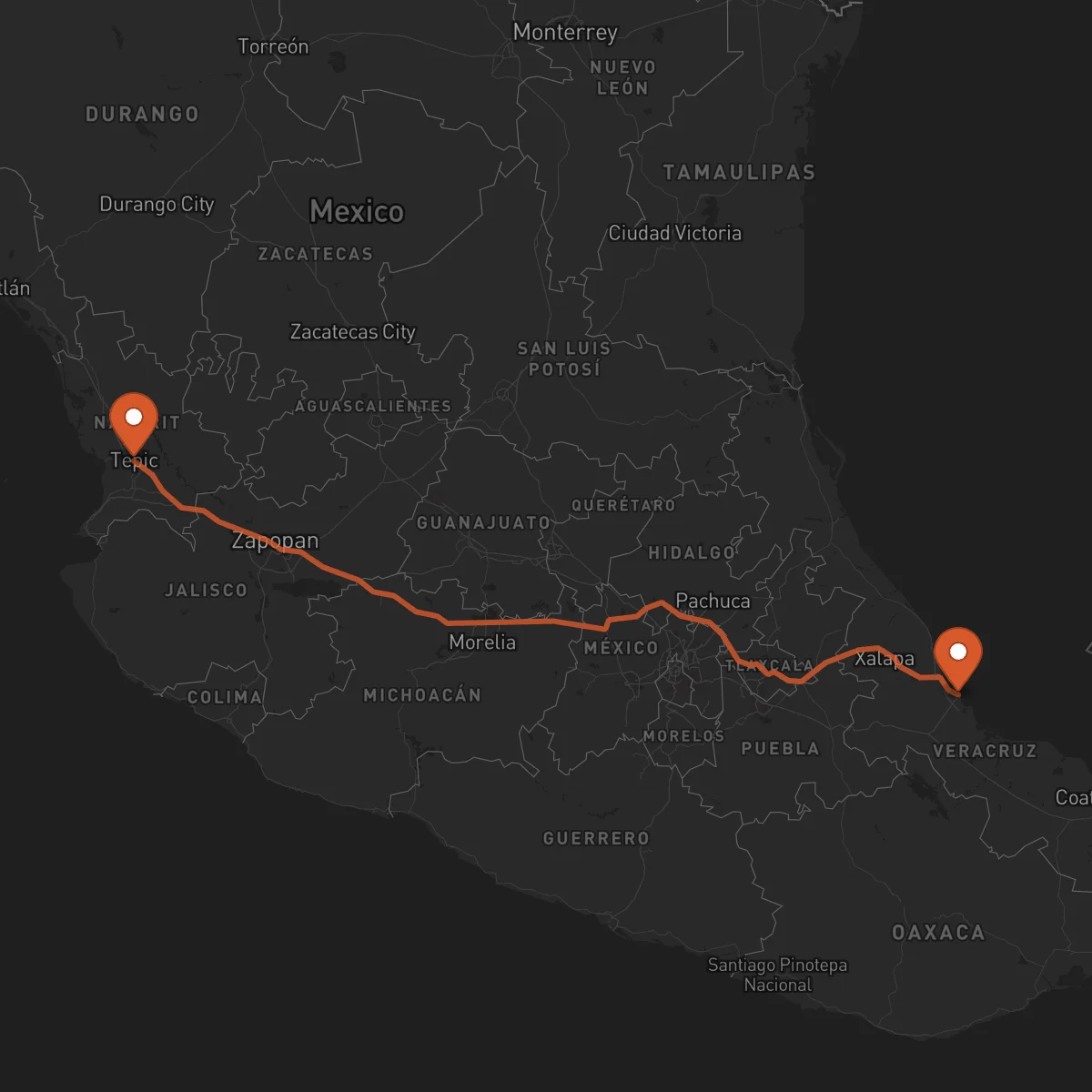 Ruta Tepic - Veracruz