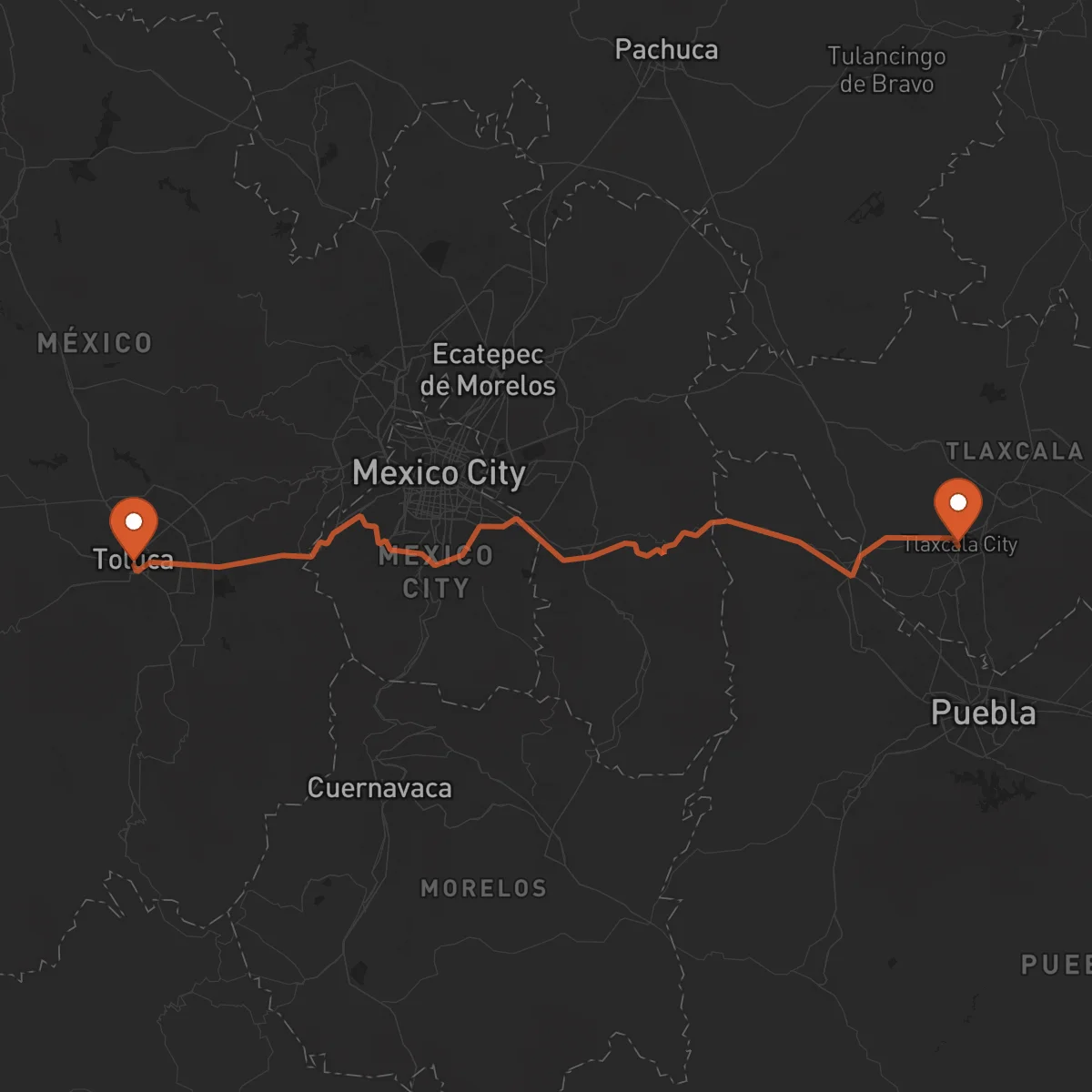 Ruta Tlaxcala de Xicohténcatl - Toluca