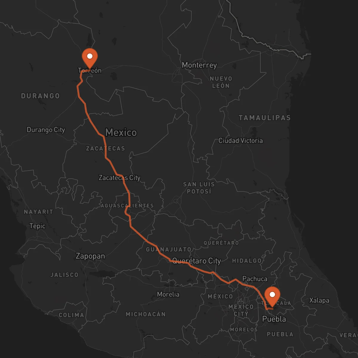 Ruta Tlaxcala de Xicohténcatl - Torreón