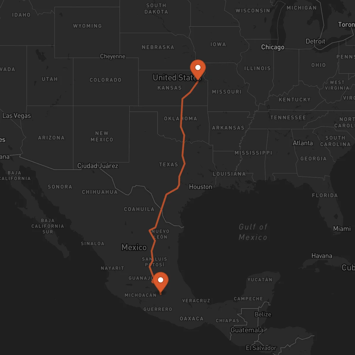 Ruta Toluca - Topeka
