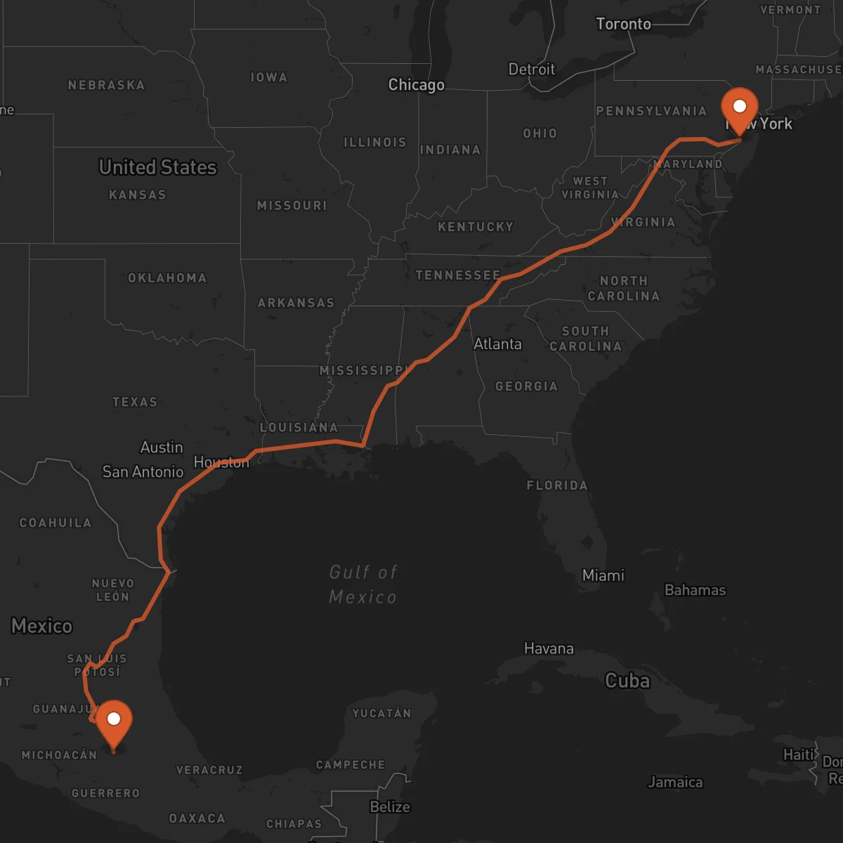 Ruta Toluca - Trenton