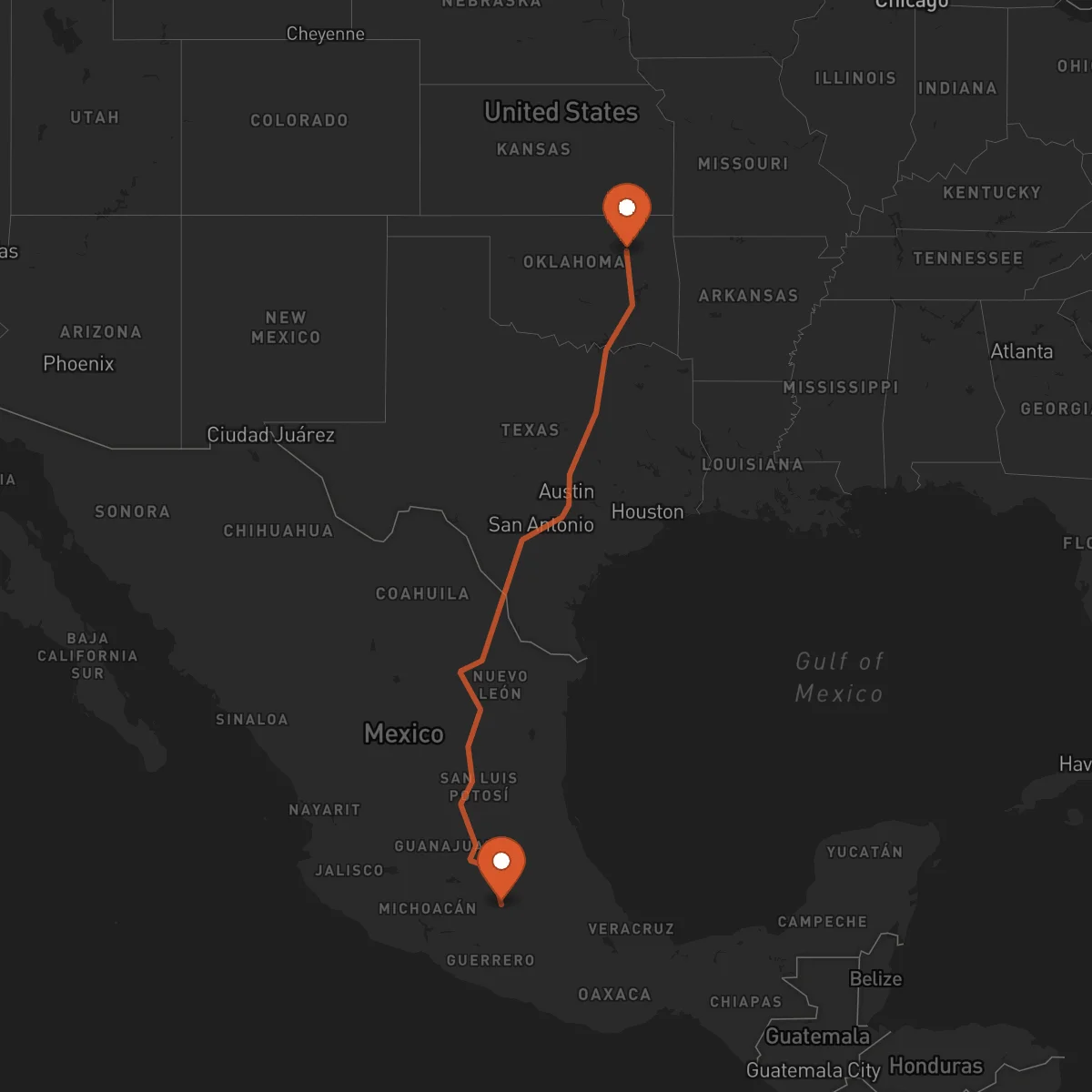 Ruta Tulsa - Toluca