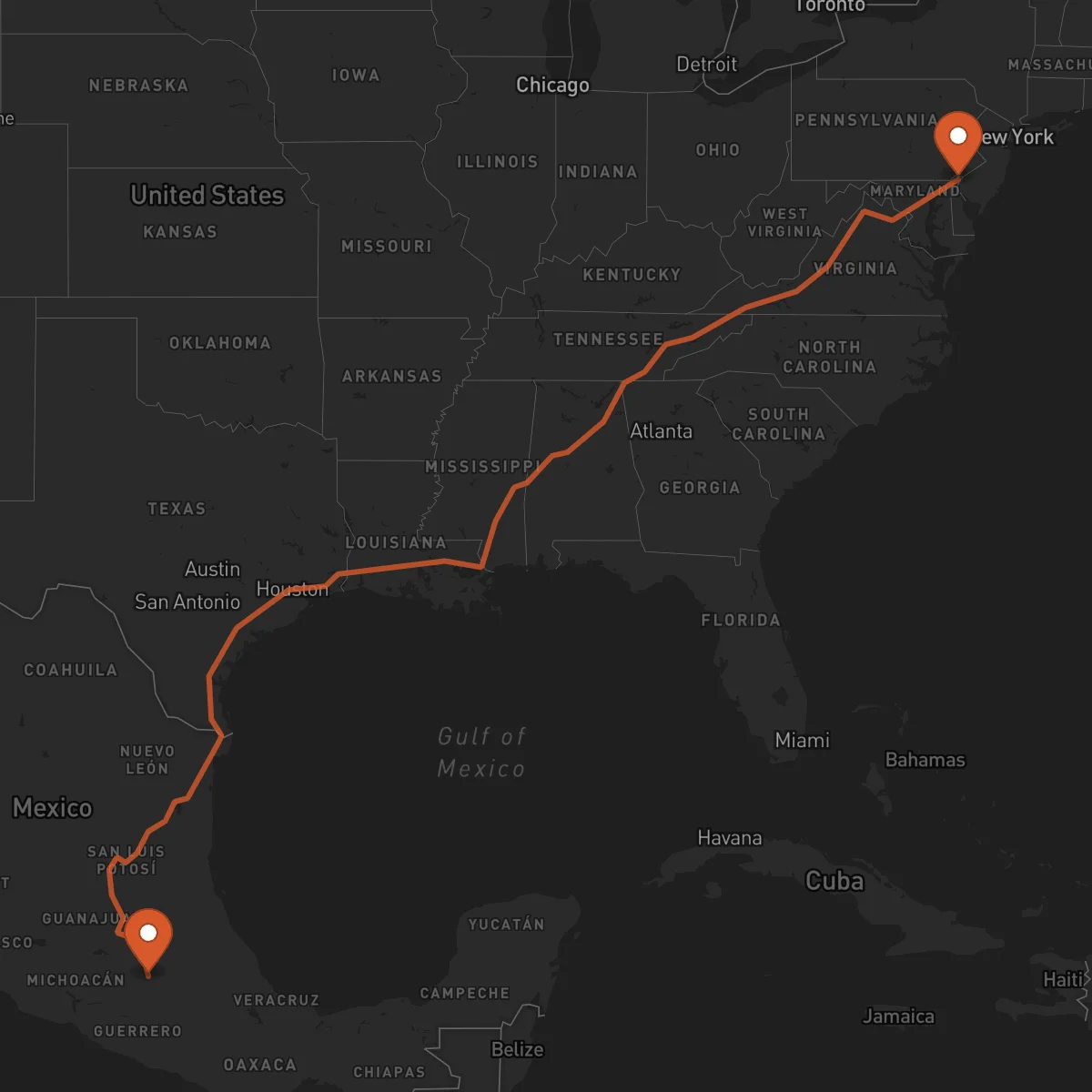 Ruta Toluca - Wilmington