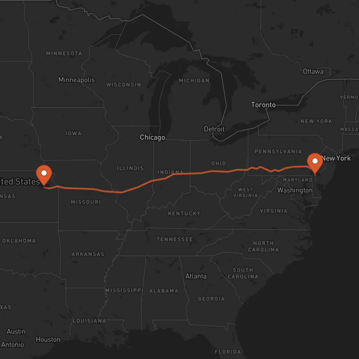Ruta Wilmington - Topeka