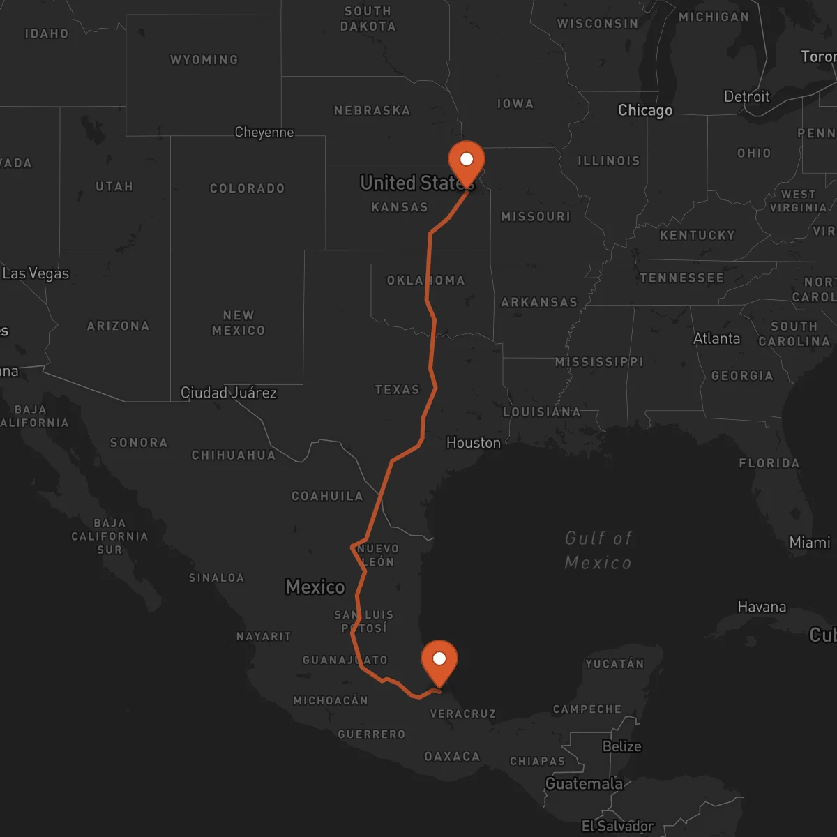 Ruta Xalapa - Topeka