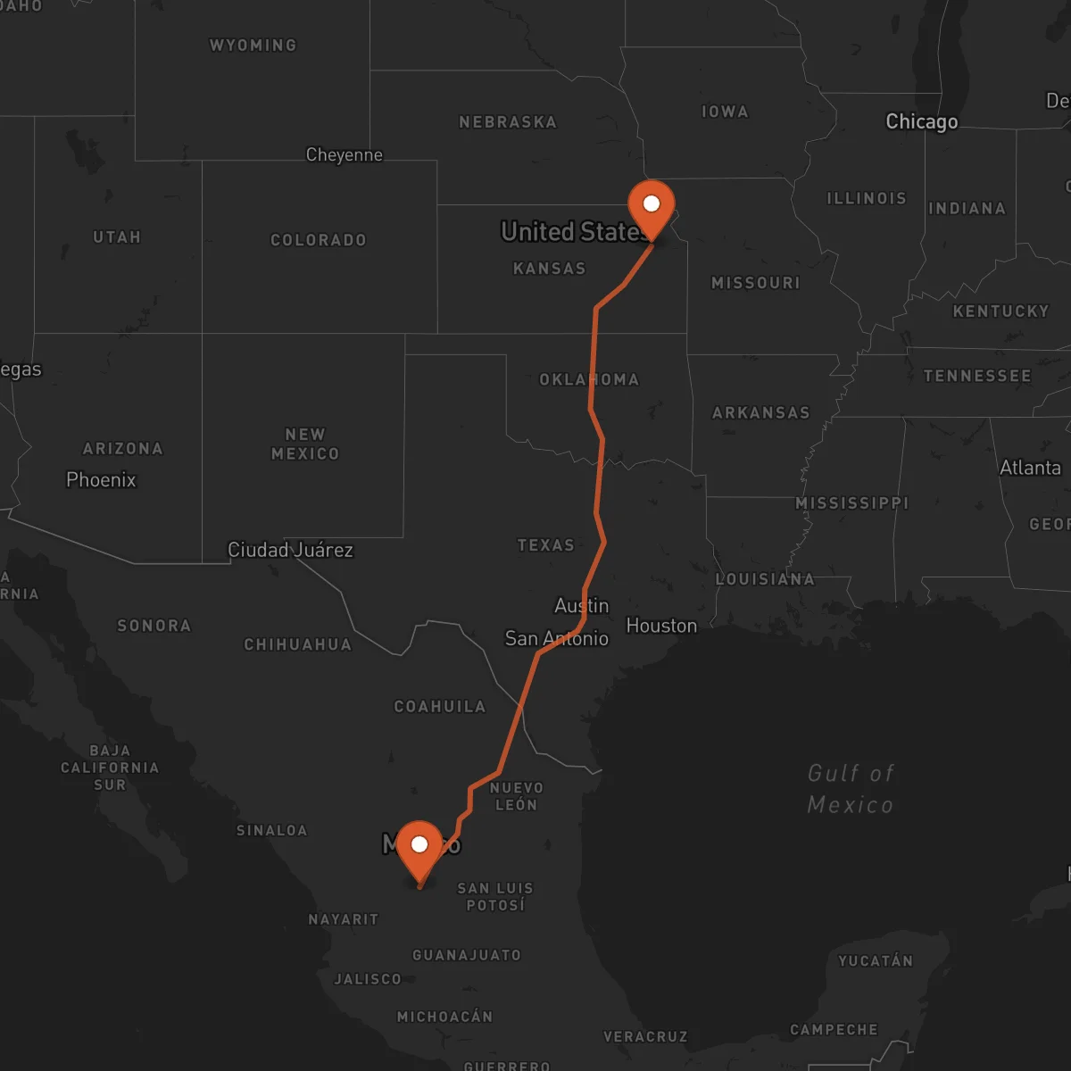 Ruta Zacatecas - Topeka