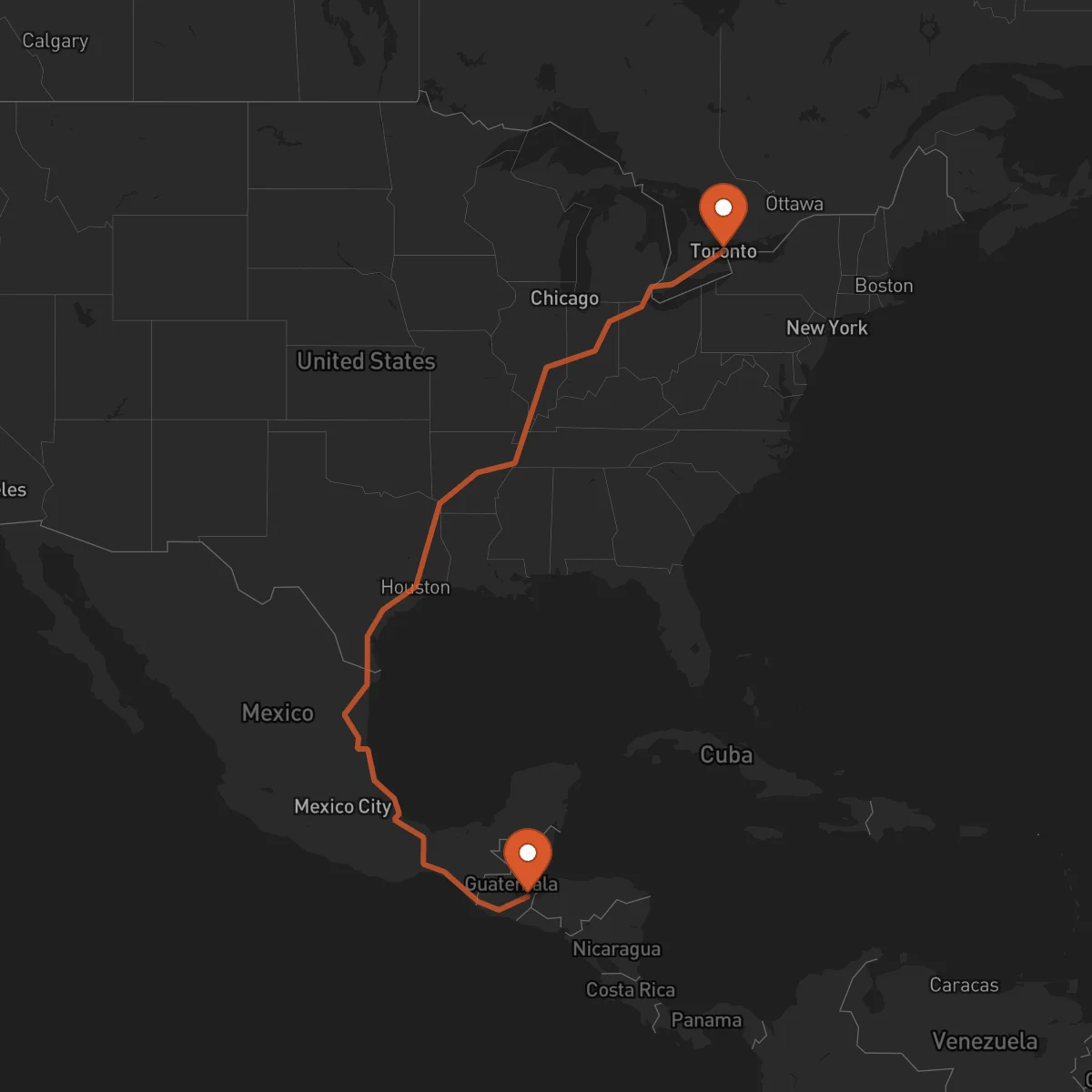 Ruta Toronto - Zacapa