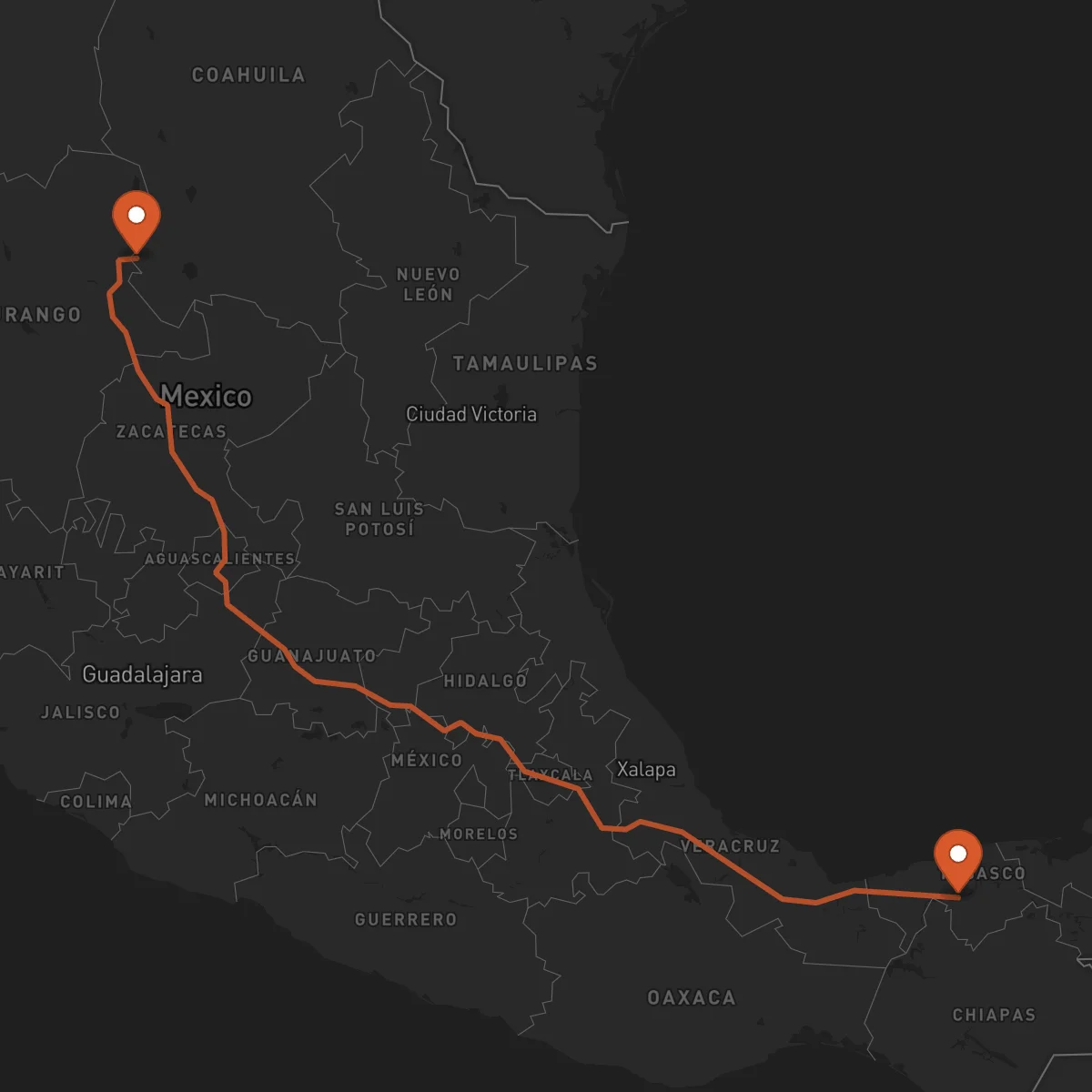Ruta Villahermosa - Torreón