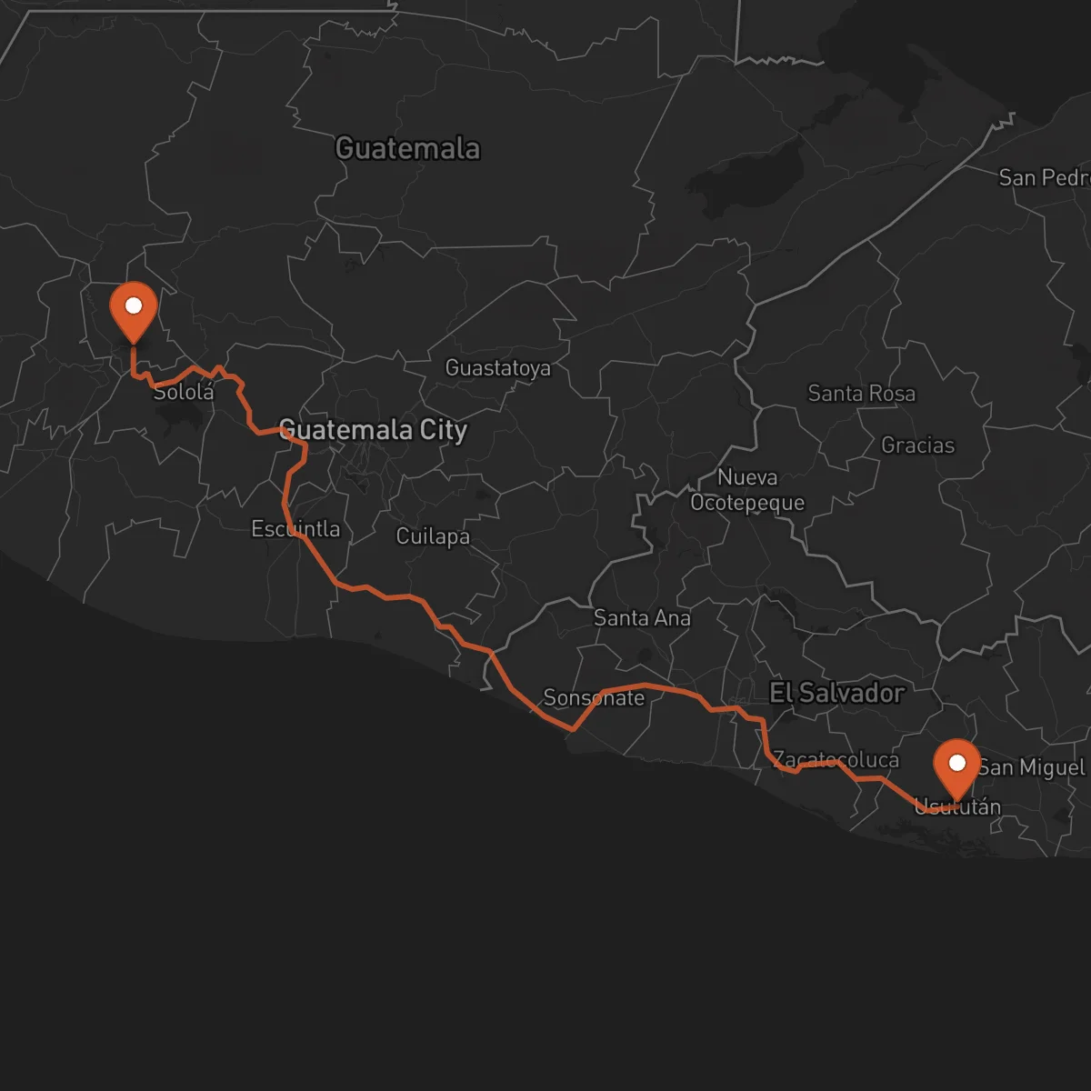 Ruta Totonicapán - Usulután