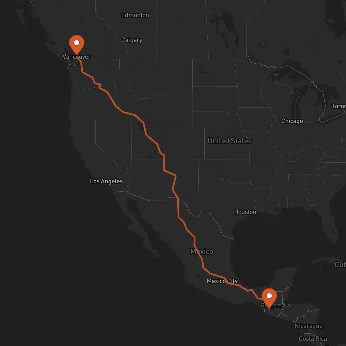 Ruta Vancouver - Totonicapán