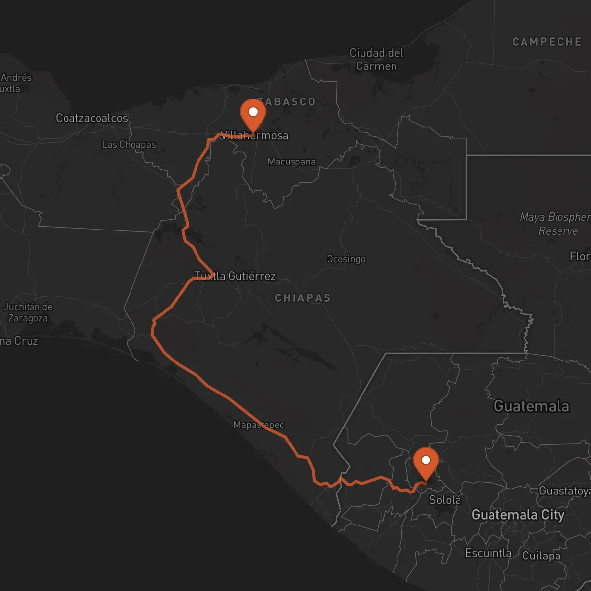 Ruta Totonicapán - Villahermosa