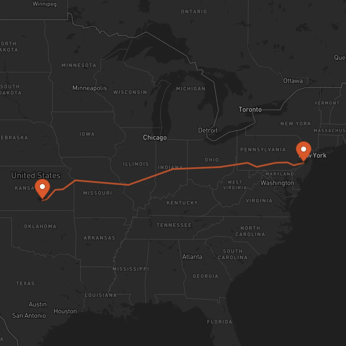 Ruta Wichita - Trenton