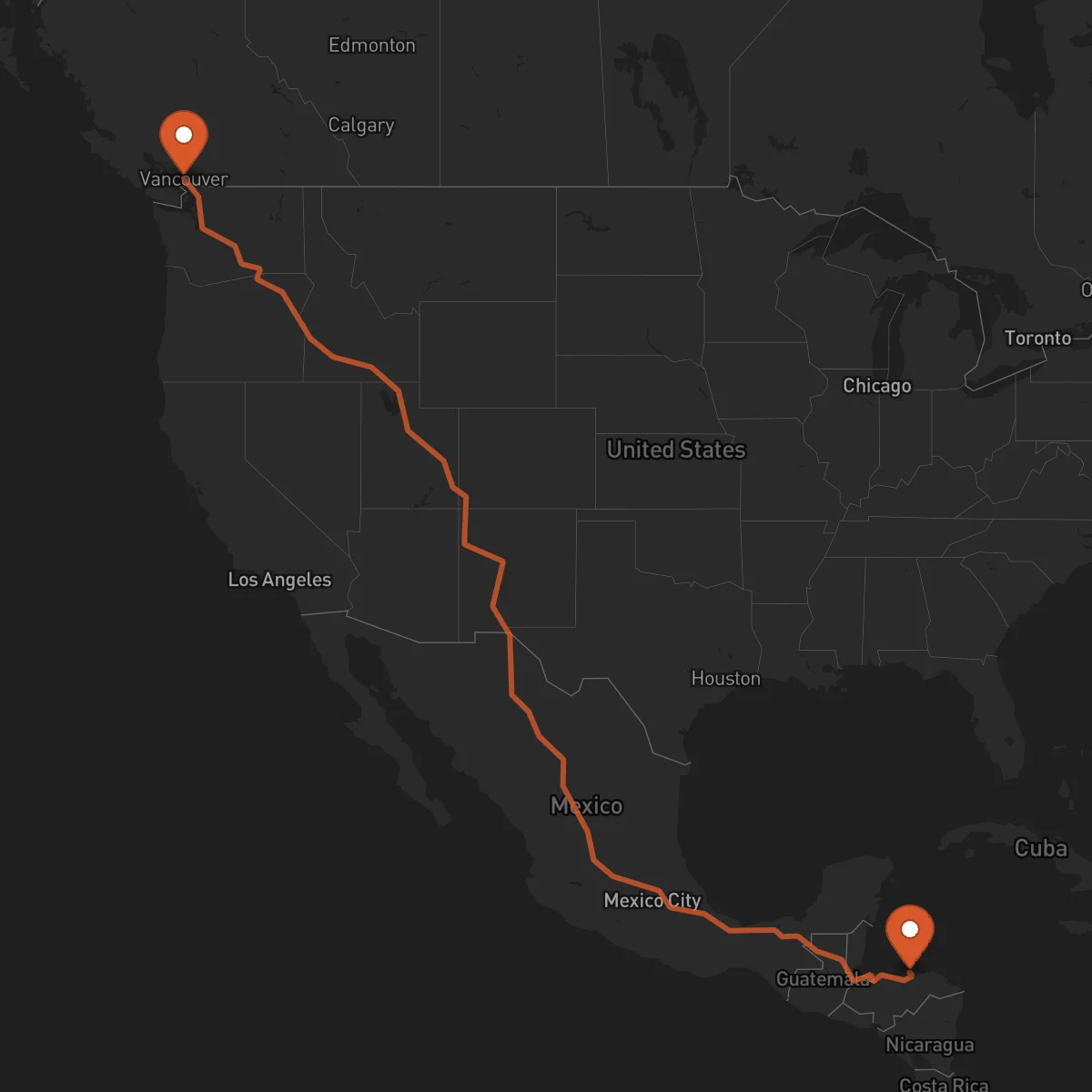 Ruta Vancouver - Trujillo