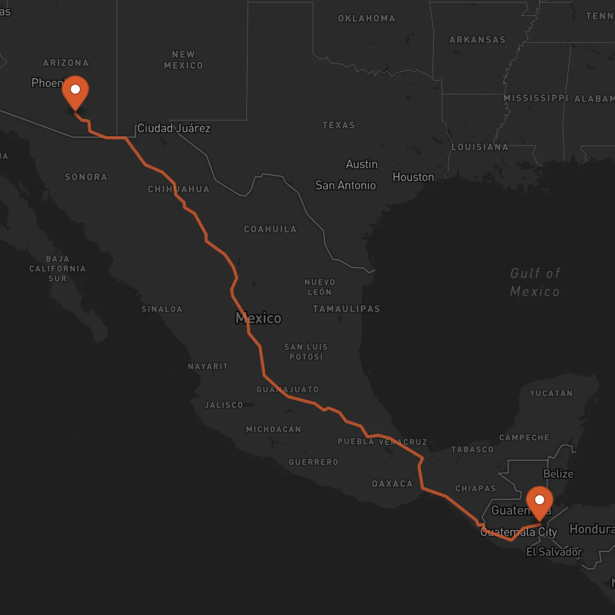 Ruta Tucson - Zacapa