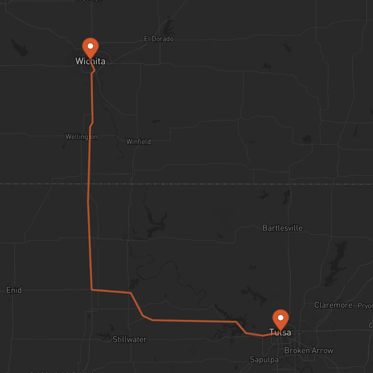 Ruta Wichita - Tulsa