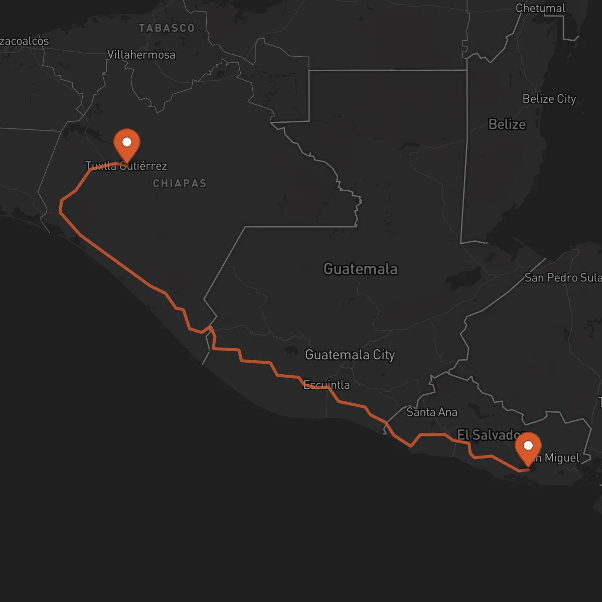 Ruta Tuxtla Gutiérrez - Usulután