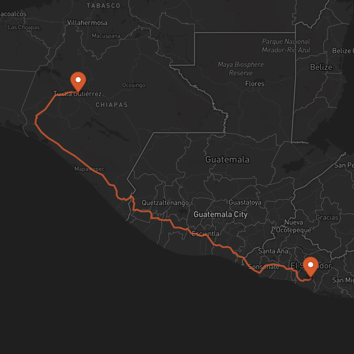 Ruta Zacatecoluca - Tuxtla Gutiérrez