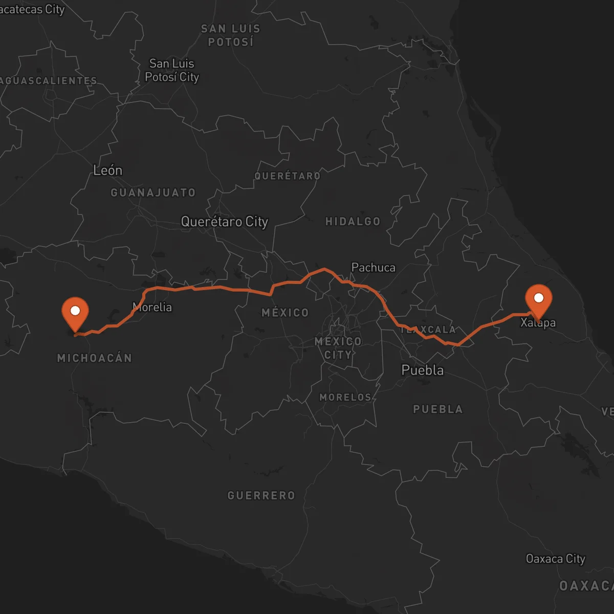 Ruta Uruapan - Xalapa