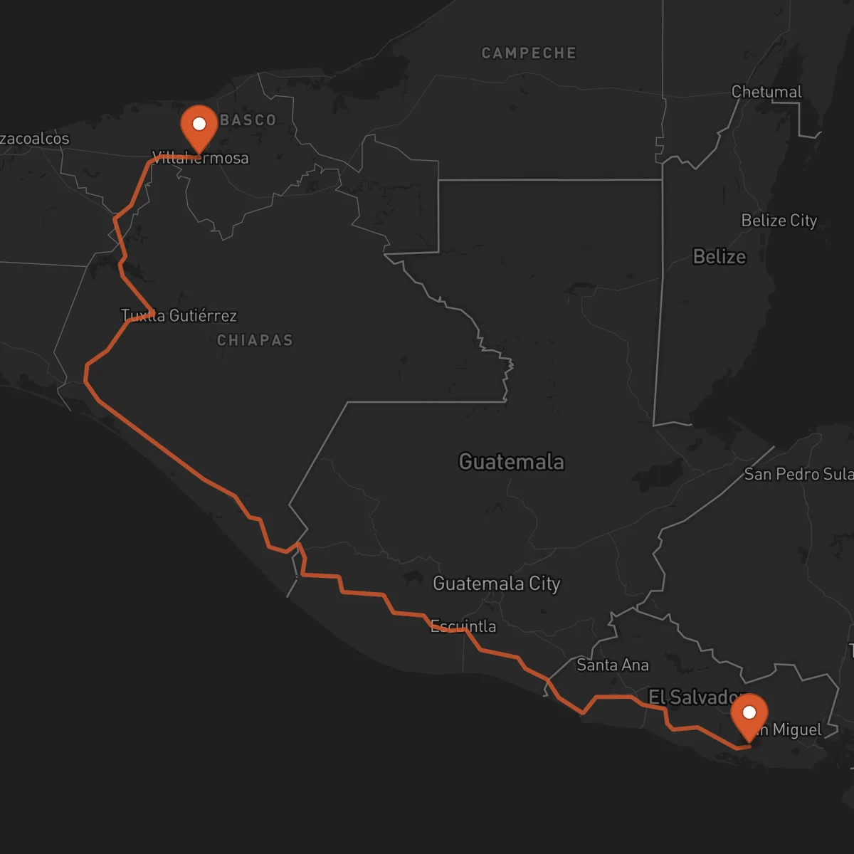 Ruta Usulután - Villahermosa