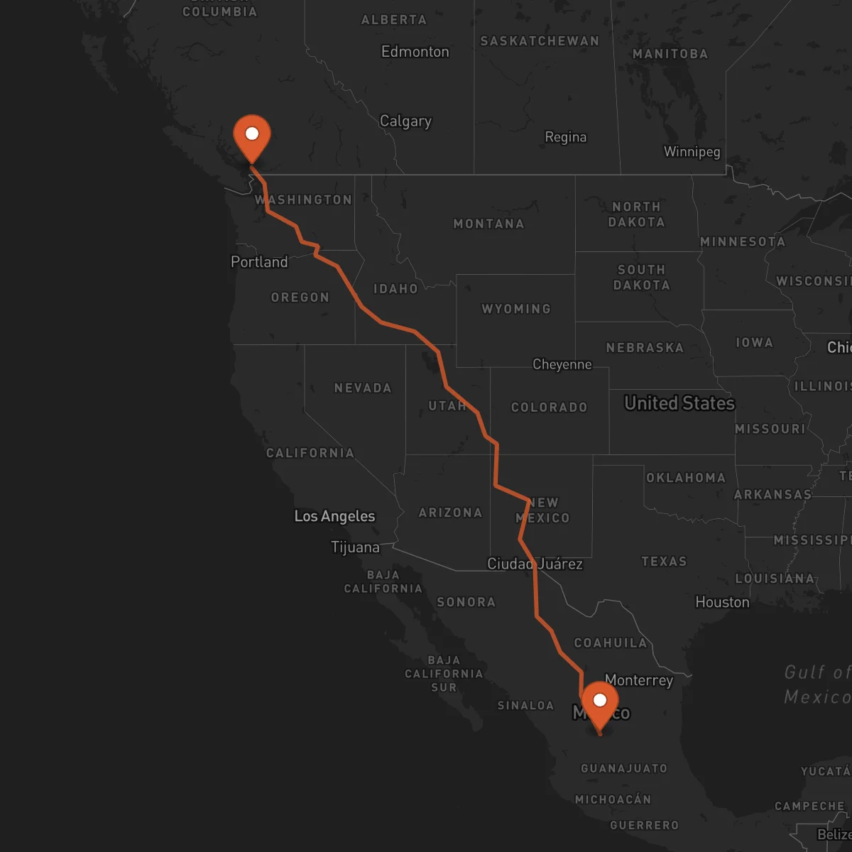 Ruta Vancouver - Zacatecas