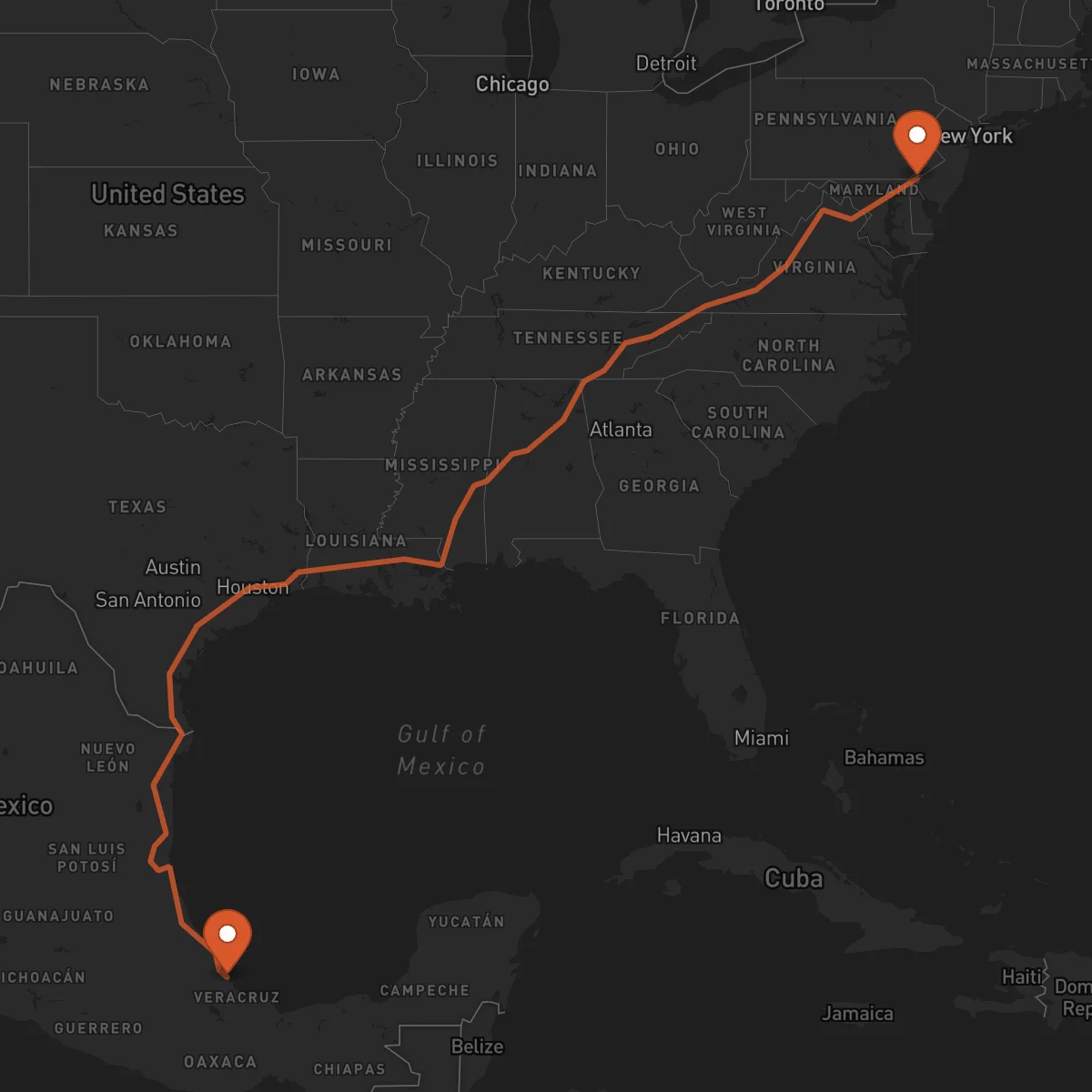 Ruta Veracruz - Wilmington