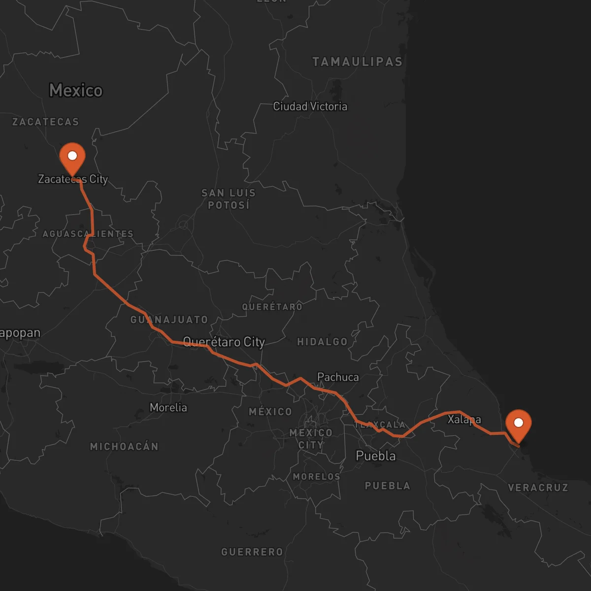 Ruta Veracruz - Zacatecas