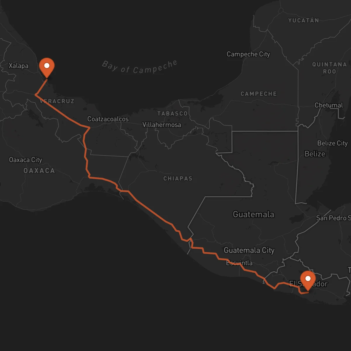 Ruta Zacatecoluca - Veracruz