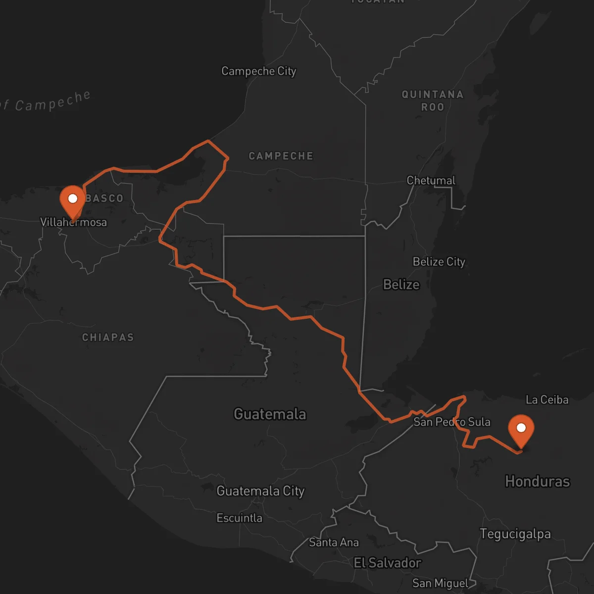 Ruta Yoro - Villahermosa