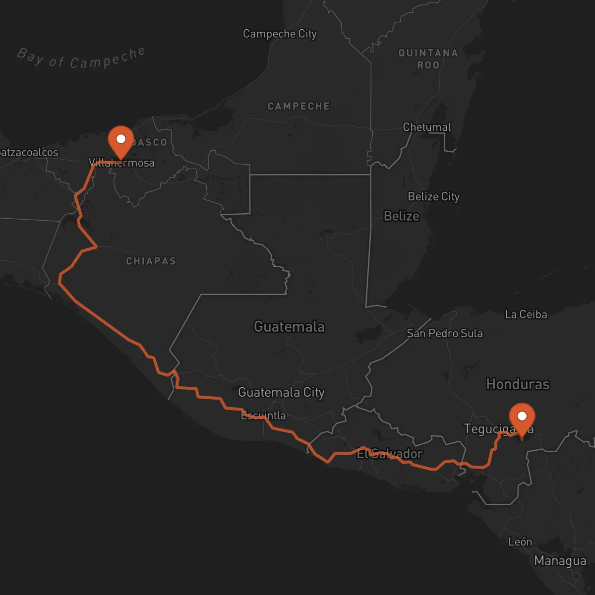 Ruta Yuscarán - Villahermosa