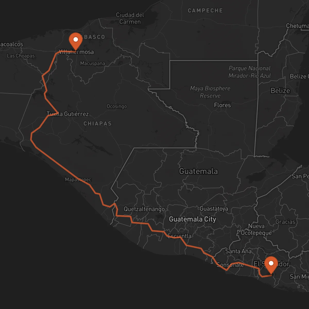 Ruta Zacatecoluca - Villahermosa