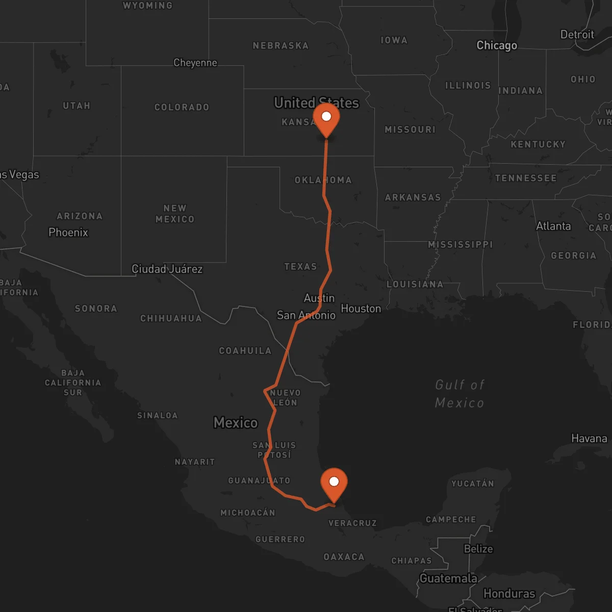 Ruta Wichita - Xalapa