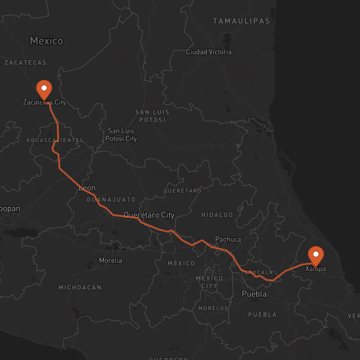 Ruta Zacatecas - Xalapa