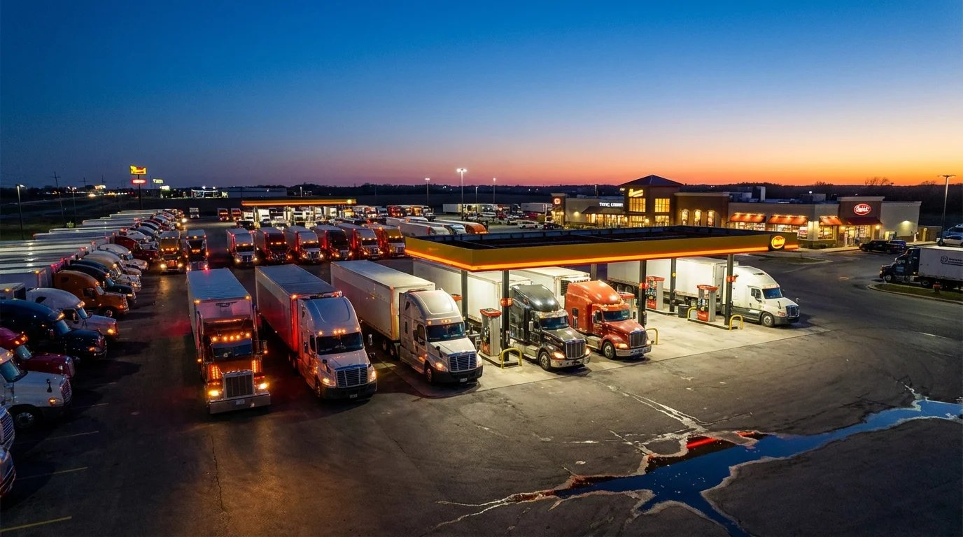 Logistik-Manager analysiert Marktdaten mit orangefarbenem Diagonalakzent